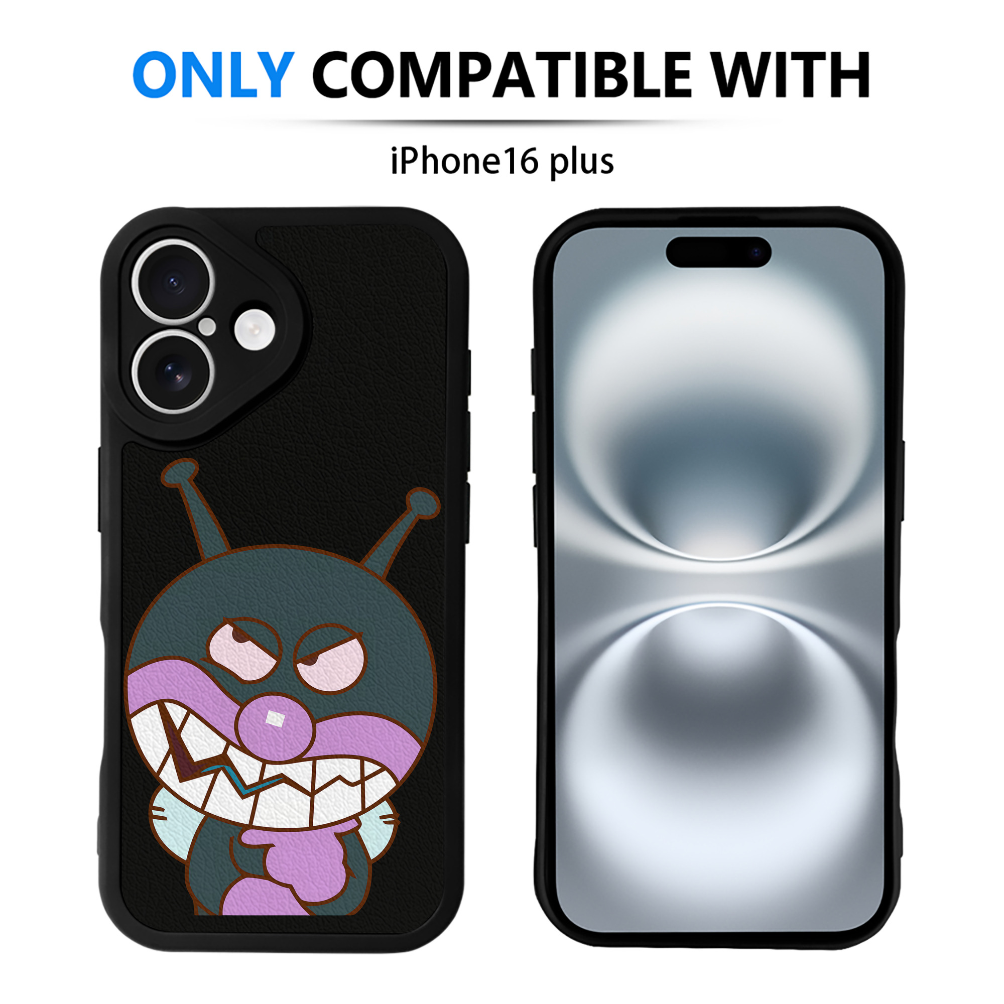 （画像用） アンパンマン Anpanman 【iPhone 16シリーズ対応】シリコンスマホケース（レザー調） 材質：シリコン